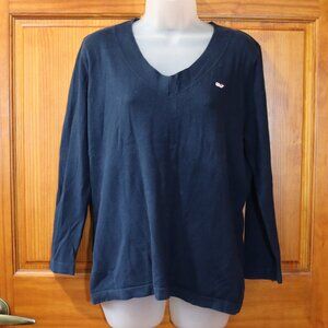 Vineyard Vines Navy Blue V-Neck Pullover Sweater LG